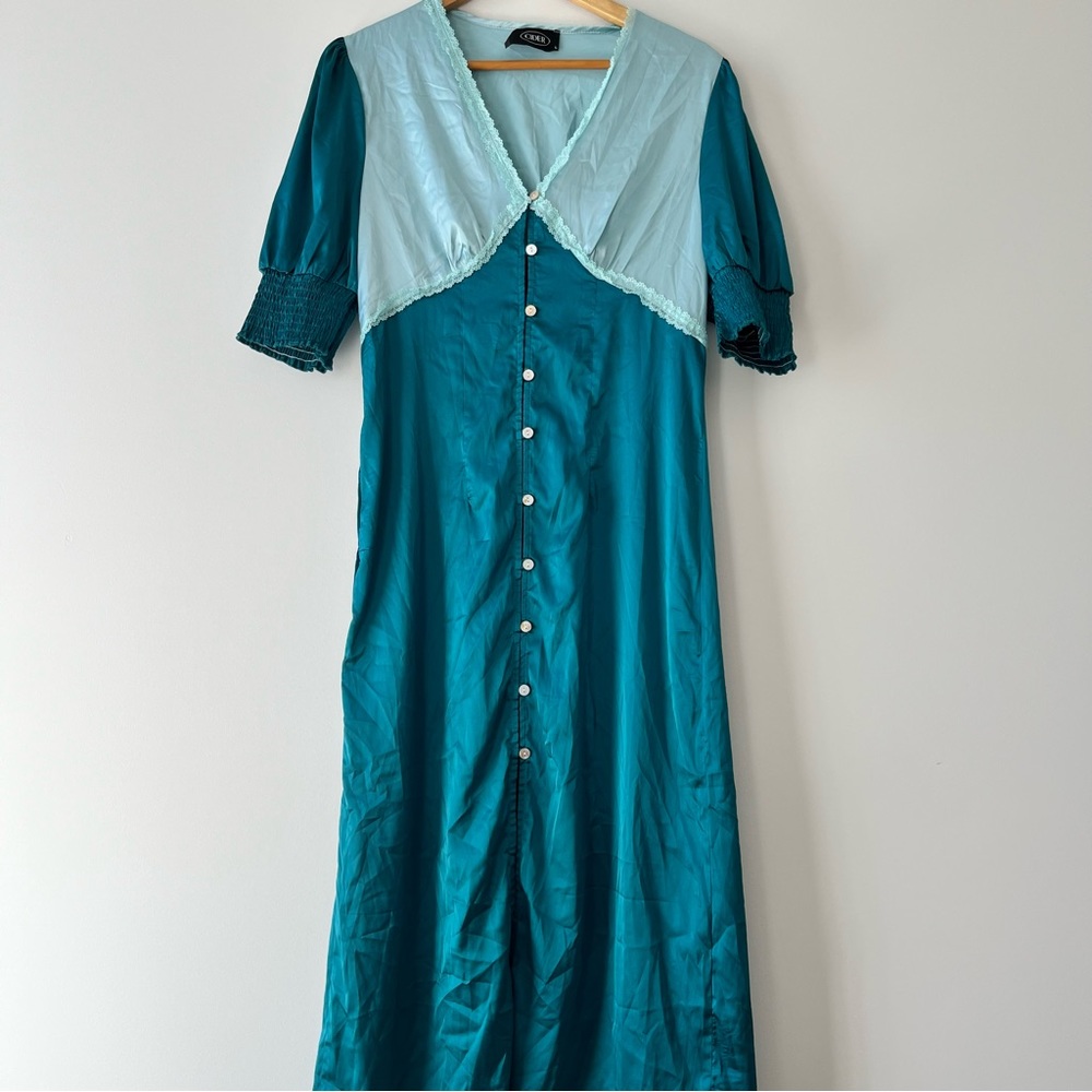 Cider Green and Blue Maxi Dress Size L - Picture 2 of 8